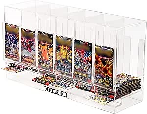 Acrylic 6 Slot Booster Pack Dispenser Compatible with Pokemon, MTG, Yugioh, Sports, Baseball, Basketball, Football