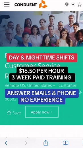 Today’s work from home job is with Conduent. In this role, you will assist customers via email and phone. This is a full-time U.S. remote position. Day and nighttime shifts are available. No experience is needed. No college degree is required. Equipment will be provided.Also, a paid 3-week virtual training class will be offered. The hourly rate for this position is $16.50 per hour. Instructions to apply are in the video. #remotework #workfromhome #remotejobs #workfromhomejobs2023 #remotejobs2023