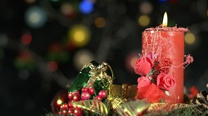 Christmas decorative candle - Free Stock Video