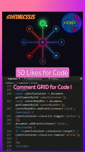 🤯 CSS Grid Menu will Blow your Mind ! HTML CSS JS #coding #webdevelopment #htmlcssjs #coding