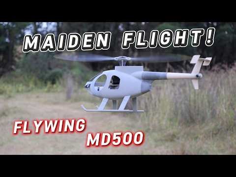 Hughes MD500 Flywing RC GPS RTF Model Helicopter Drone - Maiden Flight #3dprinting #rchelicopter