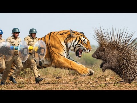 Dramatic Tiger vs Porcupine Clash — Rescue Team’s Heroic Response!