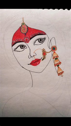 Radha Rani Sketch ✨💞||#viral #trending #radhakrishna #art #sketch #shortsfeed #painting