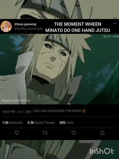 the moment when Minato do one hand jutsu