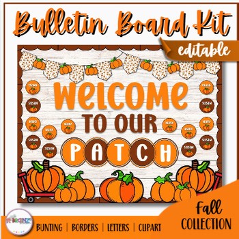 Thanksgiving Pumpkin Patch Bulletin Board Kit | Autumn Classroom Door Decor