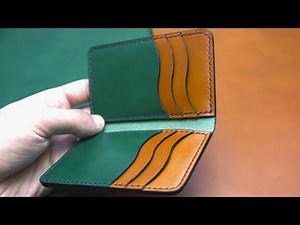 Making a Leather Vertical Wallet. ASMR. FREE PDF TEMPLATE