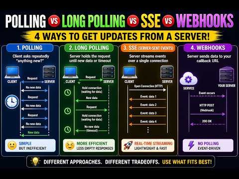 Polling vs Long Polling vs SSE vs Webhooks