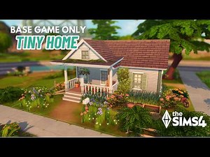 Building a Sims 4 Base Game Tiny House for My Save File | 1 Bedroom Starter Home (No CC)
