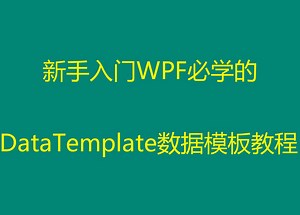 WPF新手入门教程数据模板-低代码开发WPF页面