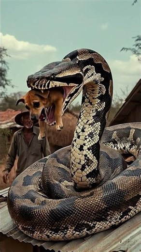 “Giant Python Eats a Dog 😱 #shorts #shortvideo