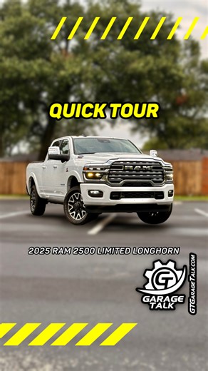 Hop in with us as we take a tour of the 2025 Ram 2500 Limited Longhorn. 2025 Ram 2500 Limited Longhorn Crew Cab 4x4 Specs: * 6.7L Inline-6 Cummins High Output Turbo Diesel Engine * 430 Horsepower * 1,075 lb-ft of Torque * ZF TORQUEFLITE HD 8-speed Automatic Transmission * 4WD * Starting MSRP: $45,565 (Tradseman) * Price as tested: $100,595 (Includes Destination) #GTGarageTalk #Ram #Ram2500 #HeavyDuty #HDTruck #Truck #NewCar #CarReview #TXAutowriters | GT: Garage Talk | Facebook