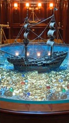 Sunken Pirate Treasure Table 🌊 | Luxury Epoxy Resin Timelapse Build (4K Cinematic)#EpoxyResinTable