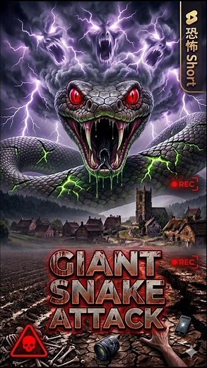 Giant Snake Attack in Village 😱 | Horror Story 3D Animation #shorts