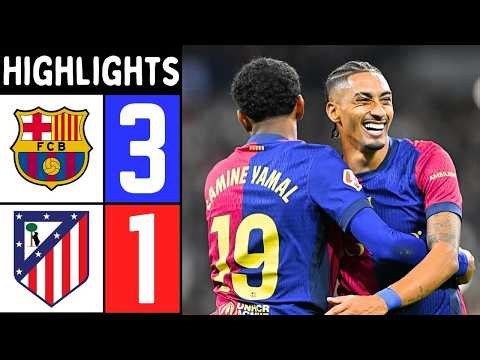 Barcelona Stuns Atlético Madrid 3–1! Dominant Performance & Stunning Goals | Full Highlights