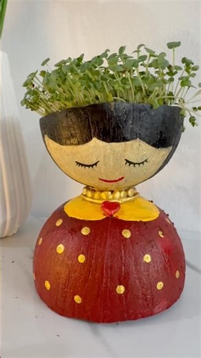 Coconut shell to cute Magic🪄🥥#diy#reels#craft #shorts #coconutshellcraft #handmade #decor#flowers
