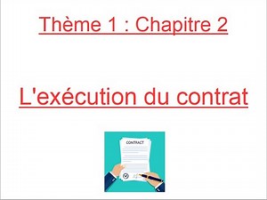 DROIT : Chapitre 2 : L'exécution du contrat