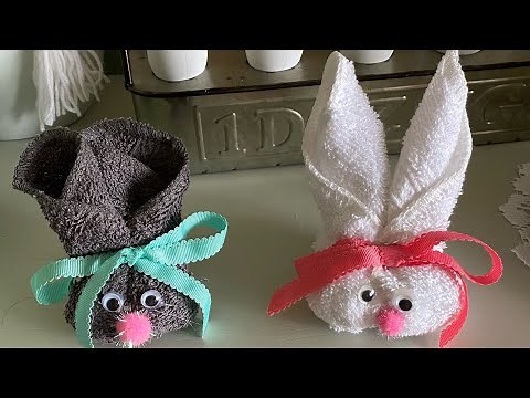 DIY washcloth bunnies