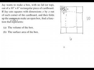 Finding Volume and Surface Area of a Box with Cut-out Square Corners