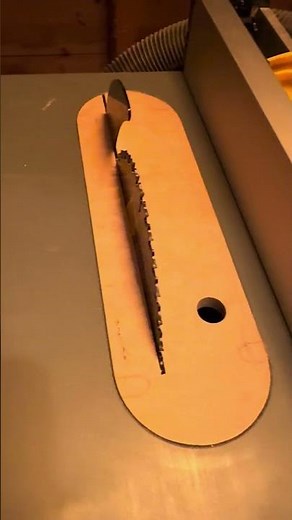 Zero clearance insert for a DeWalt DWE7485 table saw.