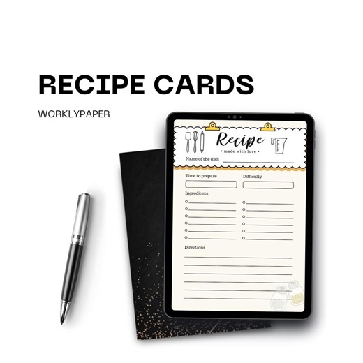 Recipe Cards Template | Printable Recipe Card | Digital Download - Etsy