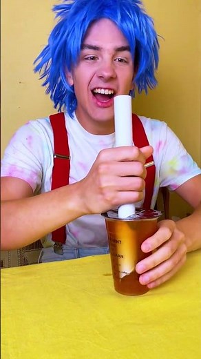 Giant Straw, Epic Bubble Tea Moment 😆🥤💥 #Funny