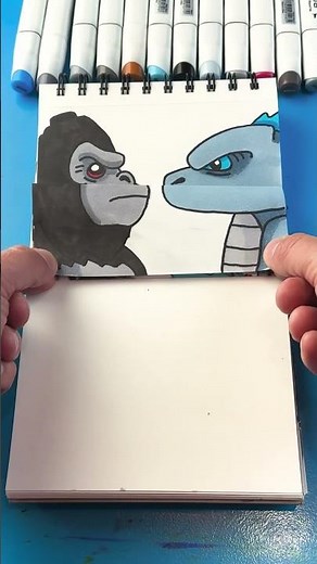 How to Draw Godzilla vs Kong Legos!! #artlandhowtodraw #drawing #art #godzilla #shorts