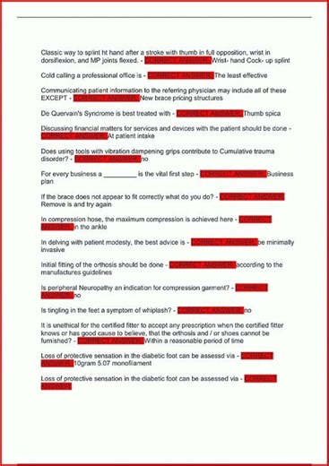 140 Orthotic Fitter Test Review Questions Latest Update Actu video