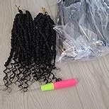 Alicoco Passion Twist Crochet Hair 18 Inch Passion Twist Hair Pre Looped 8 Packs Spring Twist Crochet Braids with Curly Ends Pre-Twisted Crochet Hair for Women (1B)