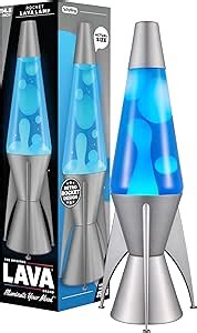 Lava The Original Lamp - 14.5" Gray Stratosphere – Retro Rocket Liquid Motion Lamp - White and Blue Liquid - Item #2390 (Amazon Exclusive)