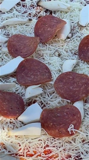 Homemade Pizza Baked on A Cast Iron Skillet (Outdoors)