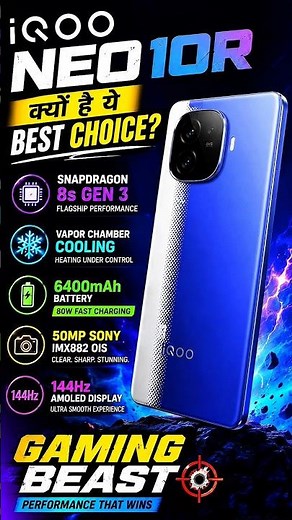 "iQOO Neo 10R – Gaming Beast Under Budget! 🔥🎮" #gaming