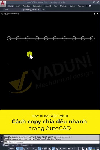 Cách Copy và Chia Đều Đối Tượng Trong AutoCAD