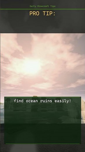 Minecraft tip: find ocean ruins easily! 🗺️