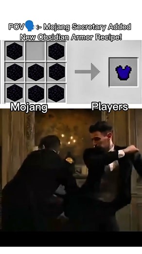 POV🗣️:- Mojang Secretary Added New Obsidian Armor Recipe! #minecraft #memes #funny #obsidian