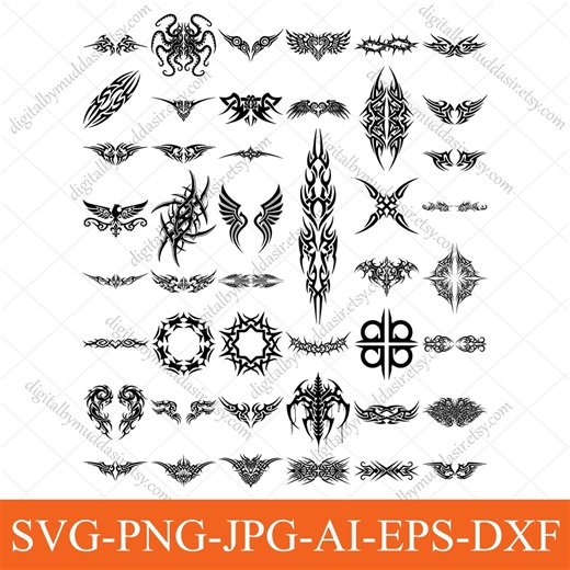 Tribal Tattoo SVG Bundle, Tribal Tattoo Art Svg, Tribal Tattoo Vector, Tattoo Design, Tattoo Flash Svg, Ethnic Art, Sleeve Tattoo Silhouette - Etsy