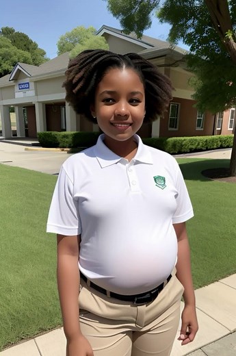 Hungry School Girl’s Stomach Growling