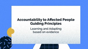 8. Evidence-based learning - ICRC Accountability to affected people framework