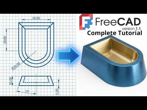 FreeCAD - Complete Beginner Tutorial Step by Step Exercise 15