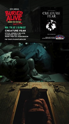 Creature Fear Insane 8-Week Keto Transformation | A Double Dose of Madness at Buried Alive 🎬 Creature Fear — 1:21:37 (Feature) A starving felon’s descent into madness turns violent after eating diseased venison, sending shockwaves through the lives of two musicians in a small Wisconsin town. 🎬 Insane 8-Week Keto Transformation — 0:18:20 (Short) A naked man spiraling into dietary insanity documents his changing body inside an ever-decaying building. Disturbing, absurd, and impossible to look aw