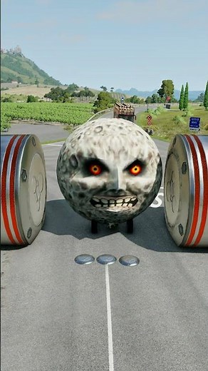 Colourful Long Capsule Buses vs Hydraulic Crush - BeamNG.drive