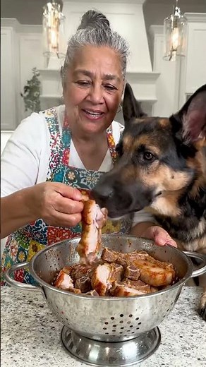 Granny feeding her favorite Dog ☀️☀️#dog #dogshorts