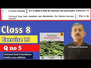 Class 8 Exercise 7.1 Q no 5 NBF Maths Ex 7.1 simultaneous equations word Problems Sir Nadeem Munawar