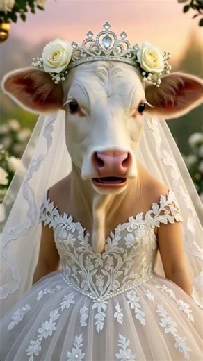 👑🐄 Cow in Bridal Dress Breaks the Internet! Unbelievable Animal Wedding Fashion!