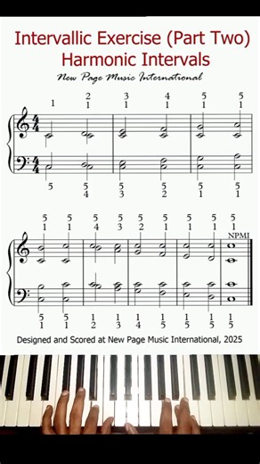 63K views · 726 reactions | Intervallic Exercise (Part Two): Harmonic Intervals  ‎#keyboardmusic ‎#pianoexercise ‎ | New Page Music International | Facebook