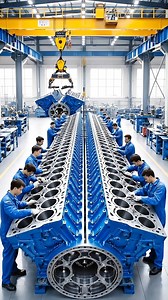 large V-type industrial engine block 🔥 | Mechanical Engineering