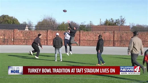 A lot of folks like to toss the pigskin around the yard with their family on Thanksgiving. For one metro group of childhood friends, it’s a tradition dating back 6 decades with a yearly “Turkey Bowl” at Taft Stadium in northwest Oklahoma City. Link to the full story is in the comments below. | KFOR-TV