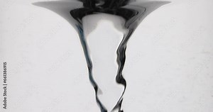 Natural water drop isolated on white background. Transparent drop and swirl of water