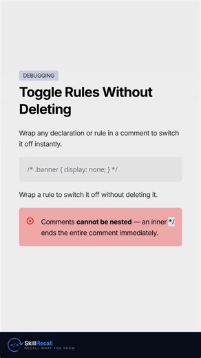 CSS Has Only One Comment Style (Not Double-Slash)