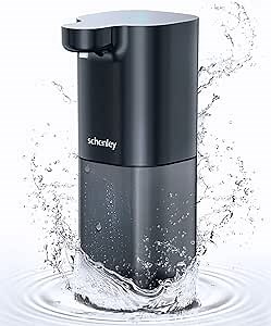 Schenley Automatic Soap Dispenser Touchless - 11.5 Oz Rechargeable Sensor Liquid Soap Dispenser, Hands Free Pump for Bathroom or Kitchen with Wall Mount Hook