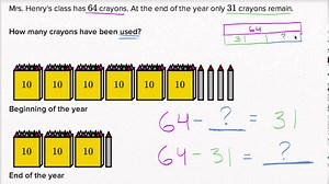 Subtraction word problem: crayons